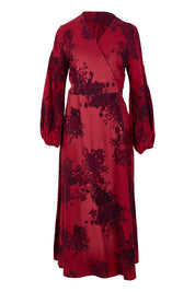 Product shot of the Wrap Me Up In Cotton Maxi Dress in colour Shiraz (Purple), from the front