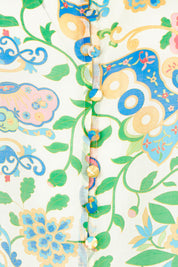 Product shot of the High Tea Garden Party Blouse in colour Garden, detail