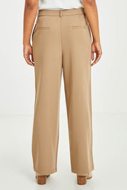 Model Olivia wearing size 10 of the All For Love Pants in colour Camel, from the back