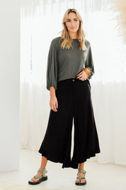 Preloved Ready For Dancing Ruffle Hem Pants - Black