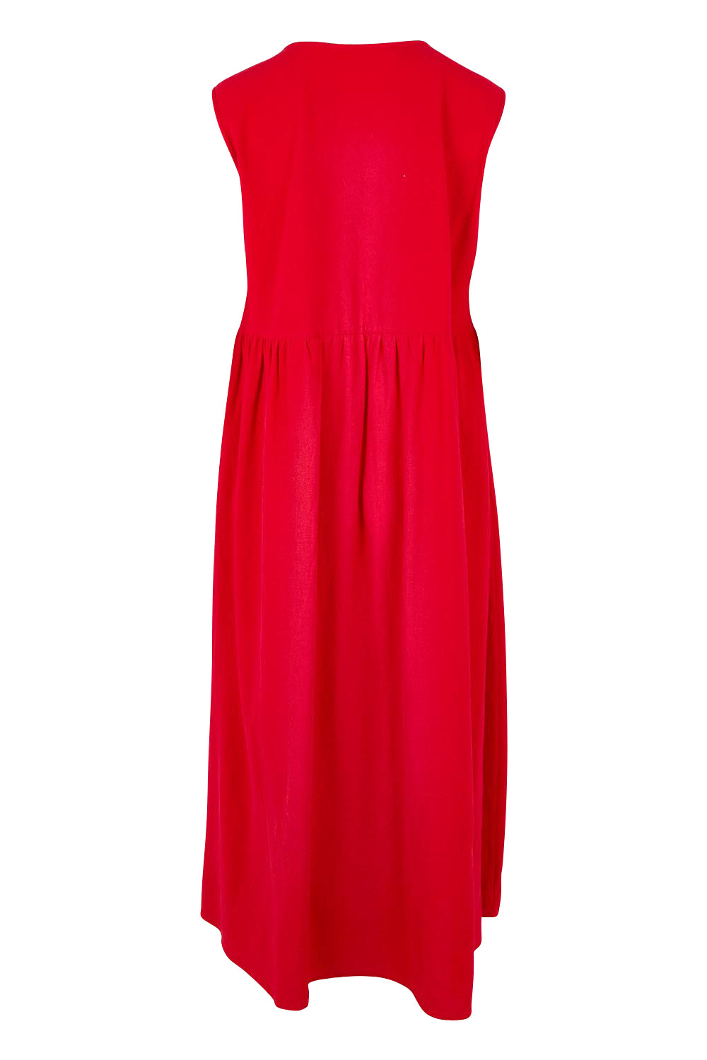 Product shot of the A Cloudless Day Dress in colour Red (Red), from the back