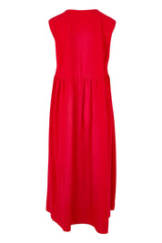 Product shot of the A Cloudless Day Dress in colour Red (Red), from the back