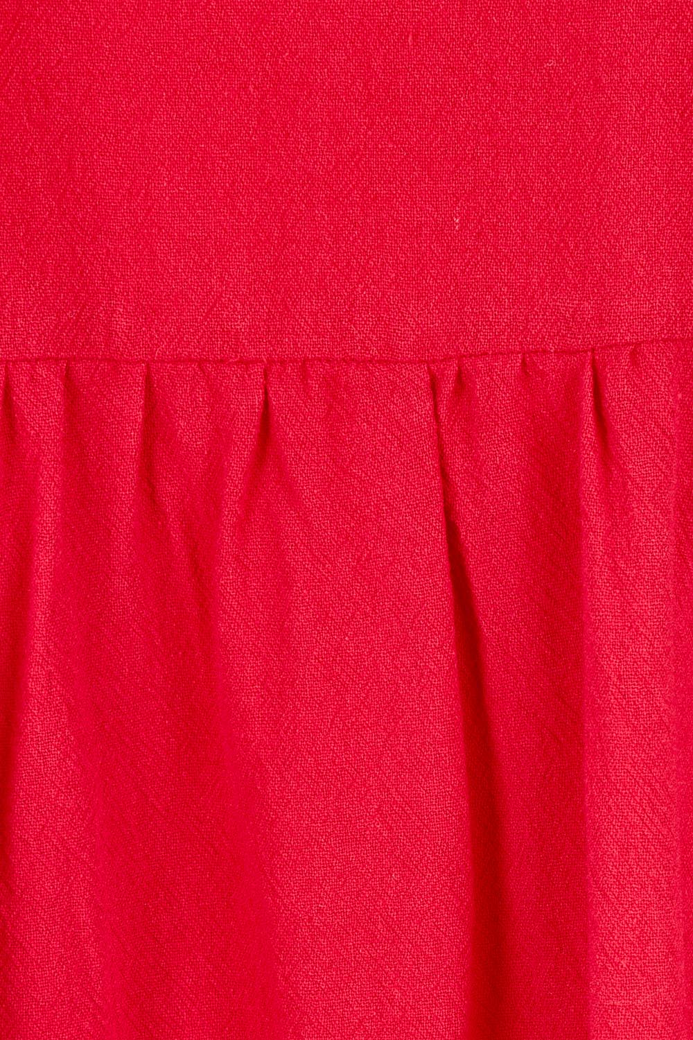 Product shot of the A Cloudless Day Dress in colour Red (Red), detail