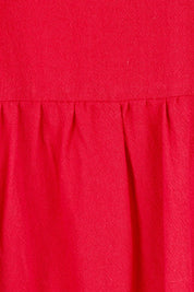 Product shot of the A Cloudless Day Dress in colour Red (Red), detail