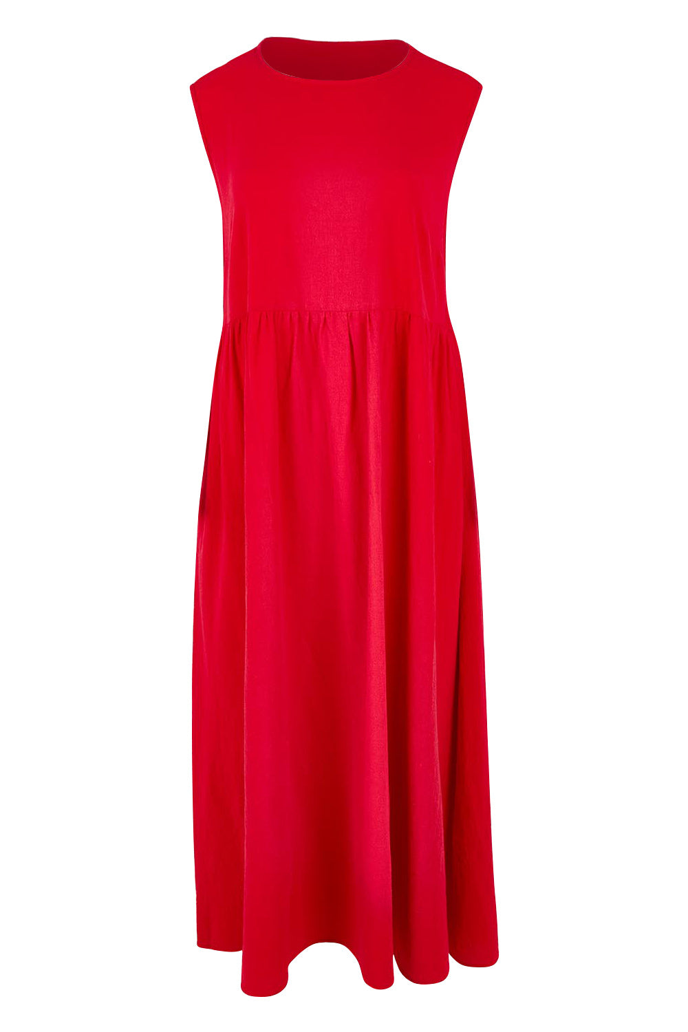 Product shot of the A Cloudless Day Dress in colour Red (Red), from the front
