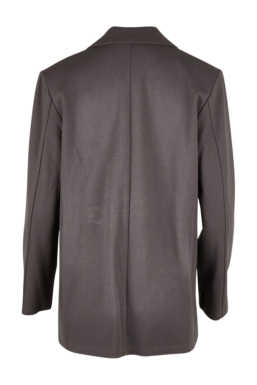 Product shot of the Keeping It Cool Oversized Boyfriend Blazer in colour Castle (Grey), from the back