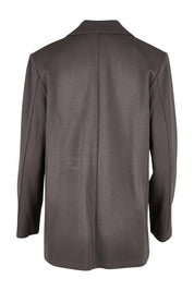 Product shot of the Keeping It Cool Oversized Boyfriend Blazer in colour Castle (Grey), from the back