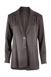 Product shot of the Keeping It Cool Oversized Boyfriend Blazer in colour Castle (Grey), from the front