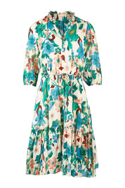 Product shot of the Sweet As Sugar Dress in colour Fleurblue (Blue), from the front