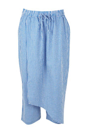 Product shot of the Honeypie Cotton Overlay Pants in colour Blue (Blue), from the front