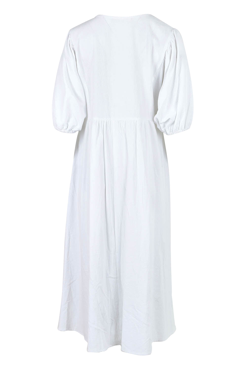 Product shot of the Summer Picnic Smock Dress in colour White (White), from the back