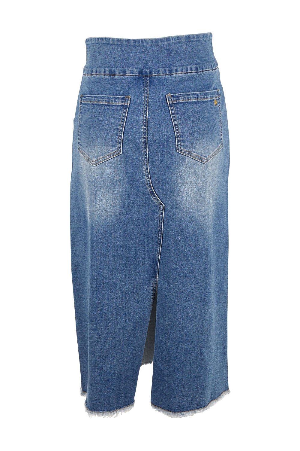 Preloved Easy As Pull On Denim Skirt - Denim