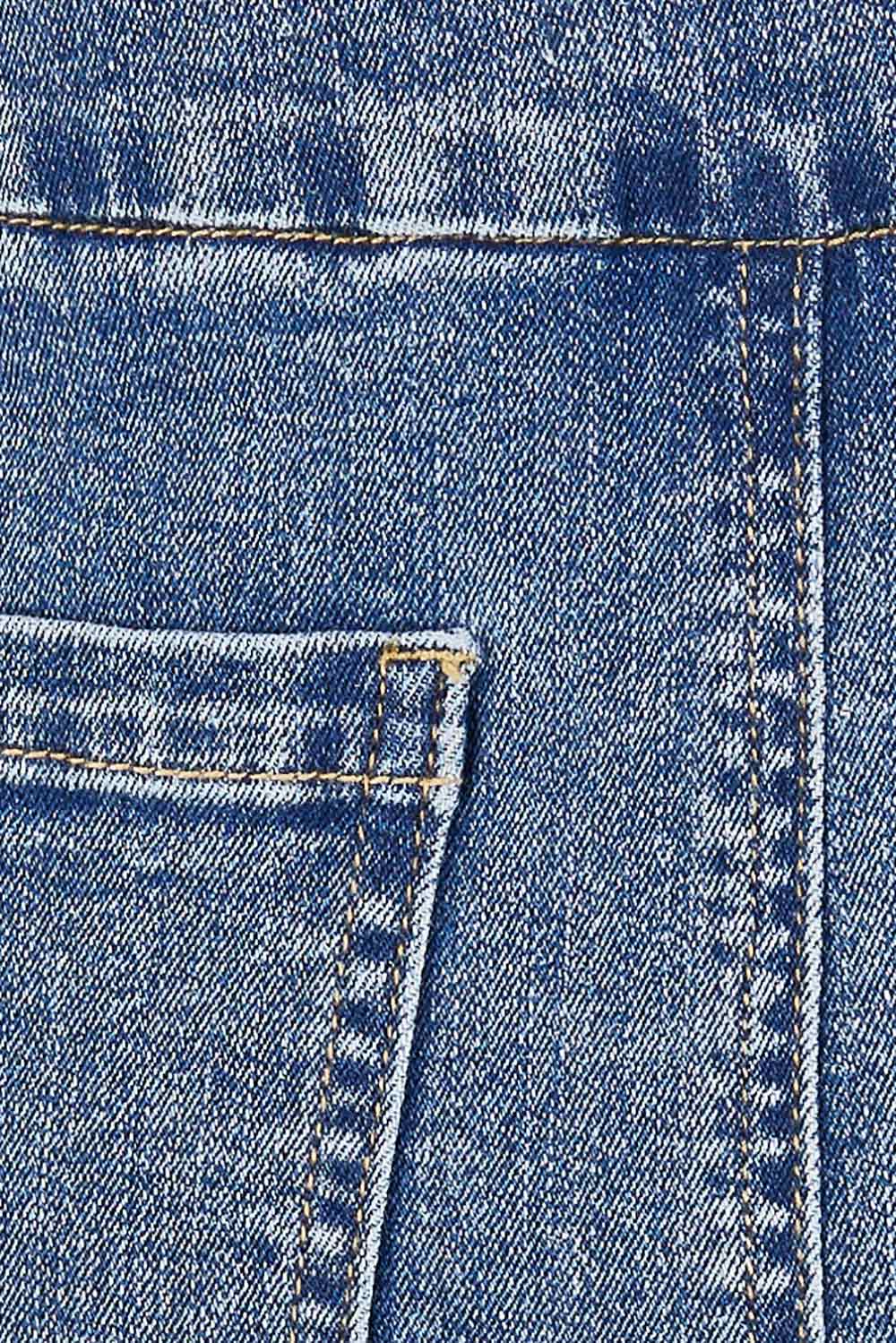 Preloved Easy As Pull On Denim Skirt - Denim