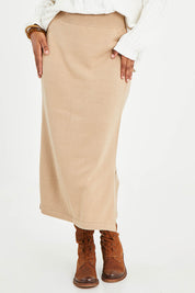 Preloved Knit Pick Pull On Skirt - Sand