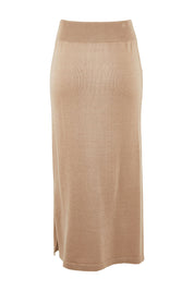 Preloved Knit Pick Pull On Skirt - Sand