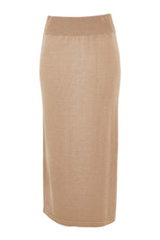 Preloved Knit Pick Pull On Skirt - Sand