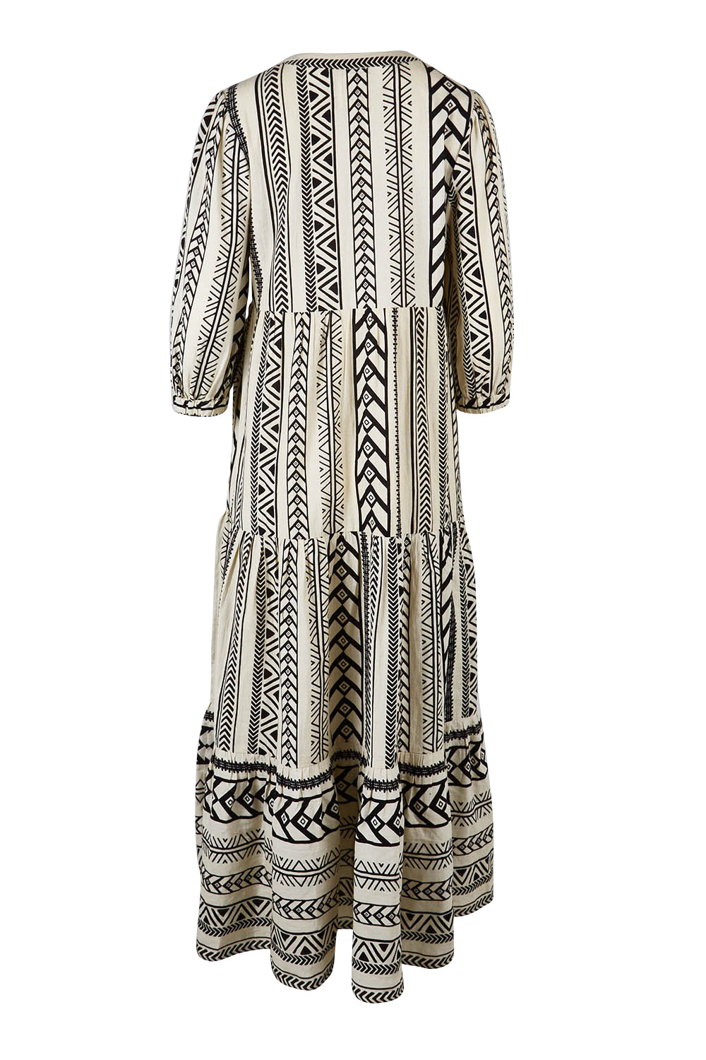 Product shot of the Forever Favourite Cotton Maxi Dress in colour Blackstrip, from the back