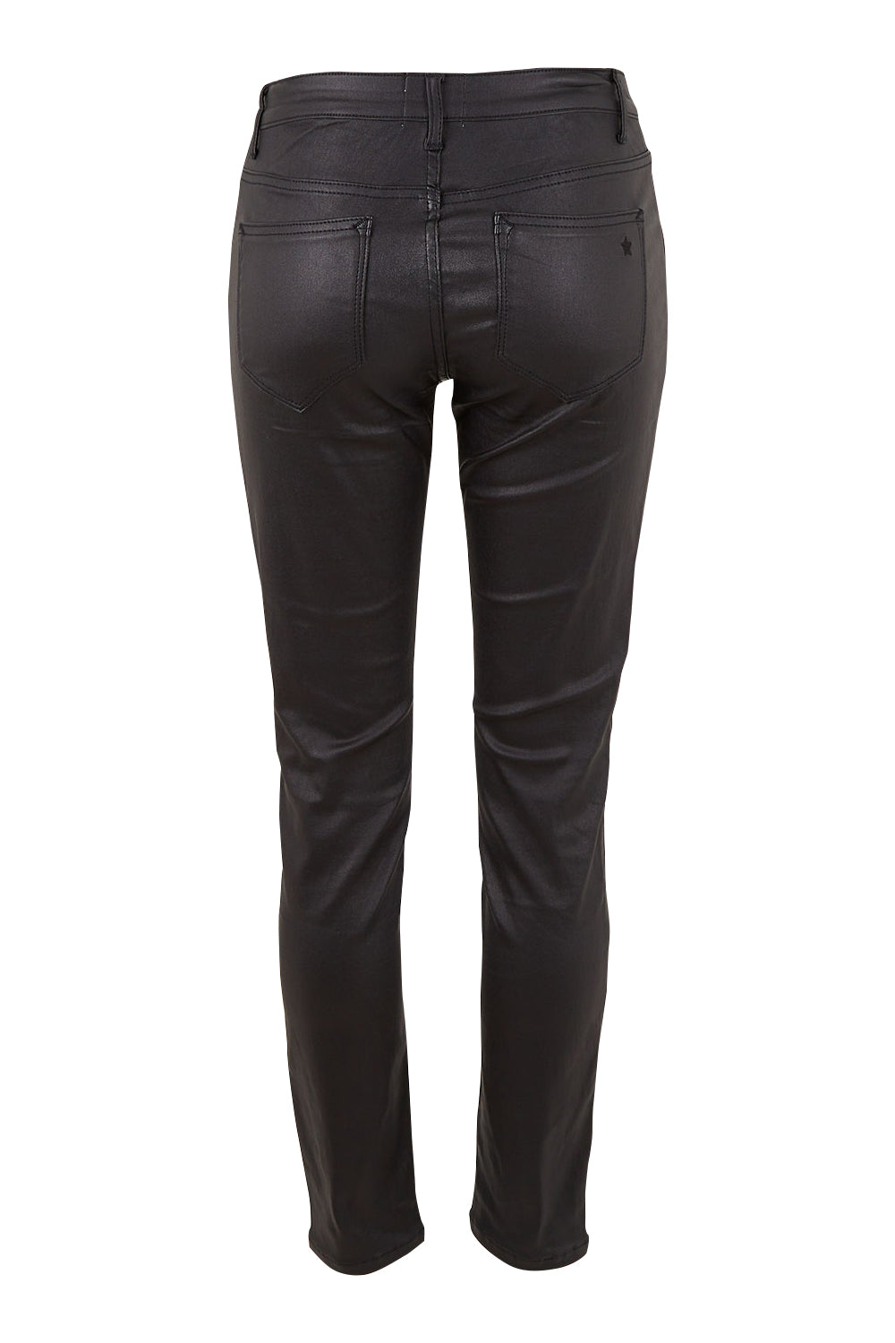 Product shot of the Hot Stuff Coated Jean in colour Black (Black), from the back