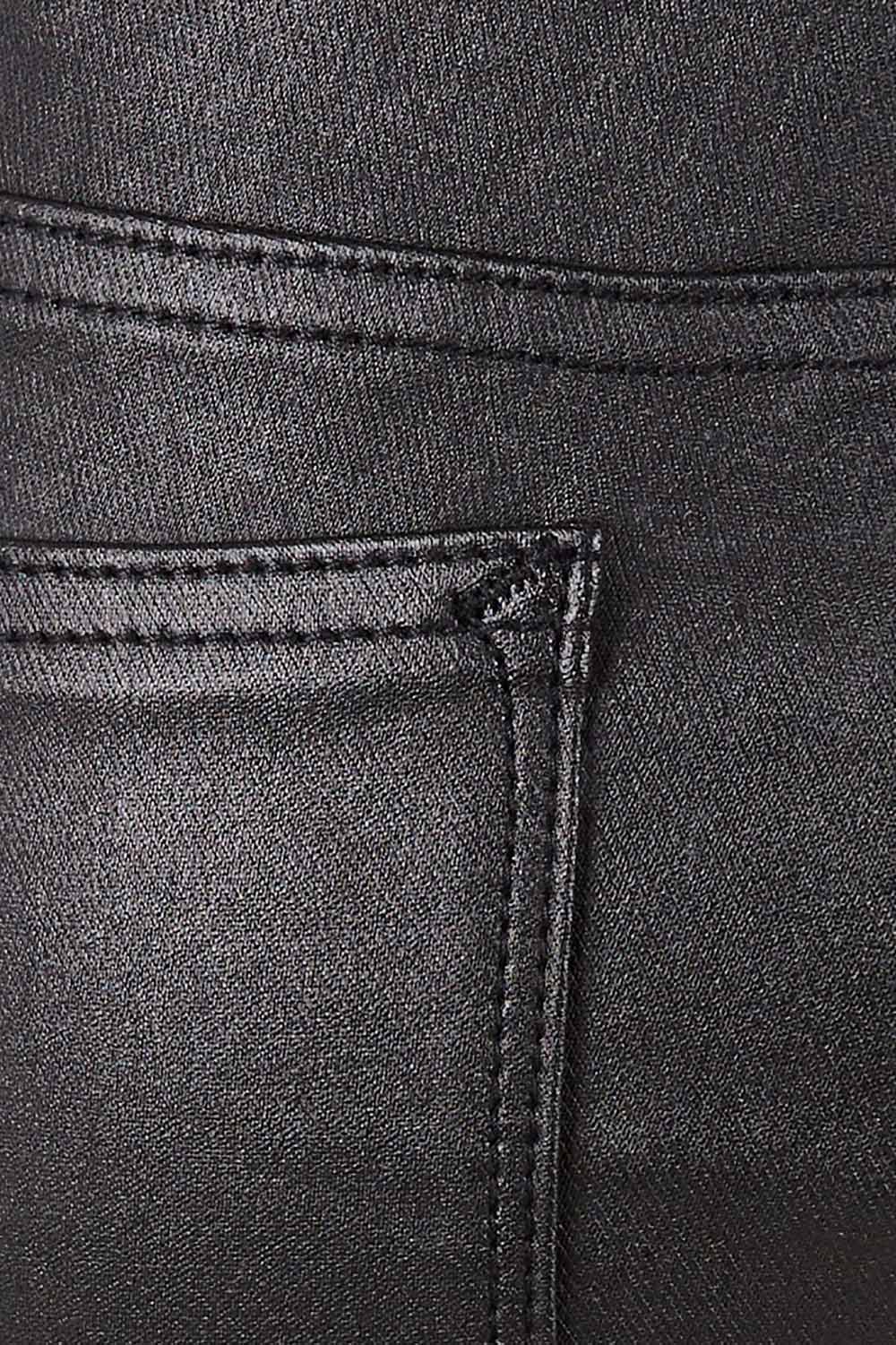 Product shot of the Hot Stuff Coated Jean in colour Black (Black), detail