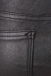 Product shot of the Hot Stuff Coated Jean in colour Black (Black), detail