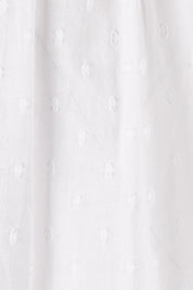 Product shot of the Lace And Flowers Cotton Blouse in colour Chalk (White), detail