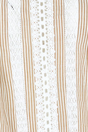 Product shot of the At My Best Button Back Blouse in colour Natstripe, detail