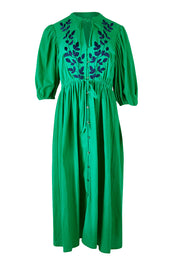 Product shot of the For Love And Dancing Dress in colour Emerald (Green), from the front