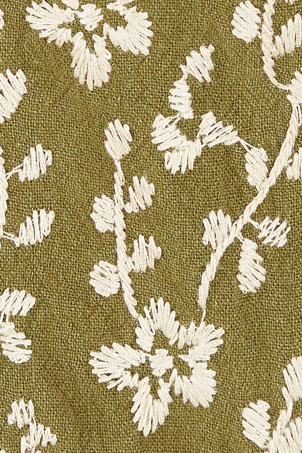 Product shot of the For Love And Dancing Dress in colour Khaki (Green), detail