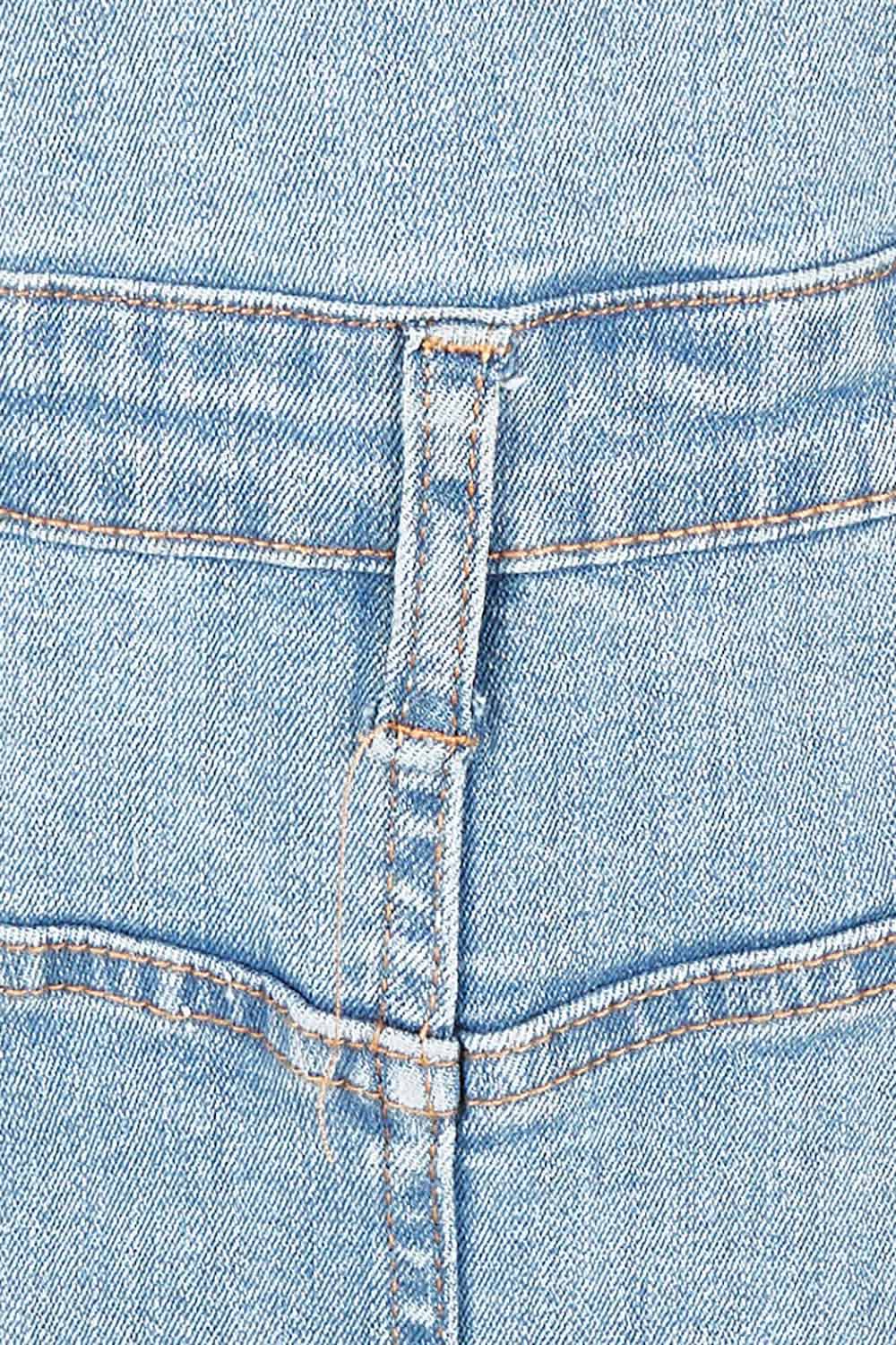 Product shot of the Calamity Denim Maxi Dress in colour Denim (Blue), detail