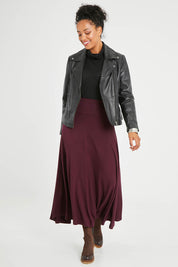 Preloved Love Language Bamboo Maxi Skirt - Merlot