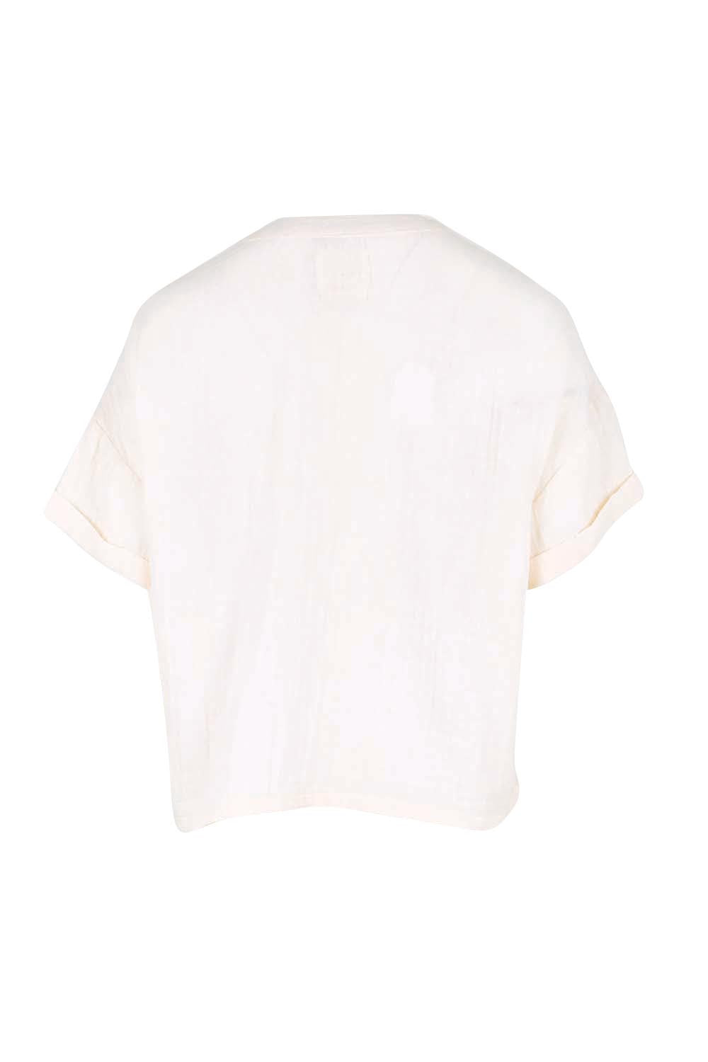 Product shot of the Every Other Day Cotton Blouse – Cream in colour Cream, from the back