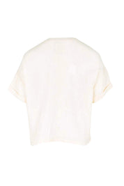 Product shot of the Every Other Day Cotton Blouse – Cream in colour Cream, from the back