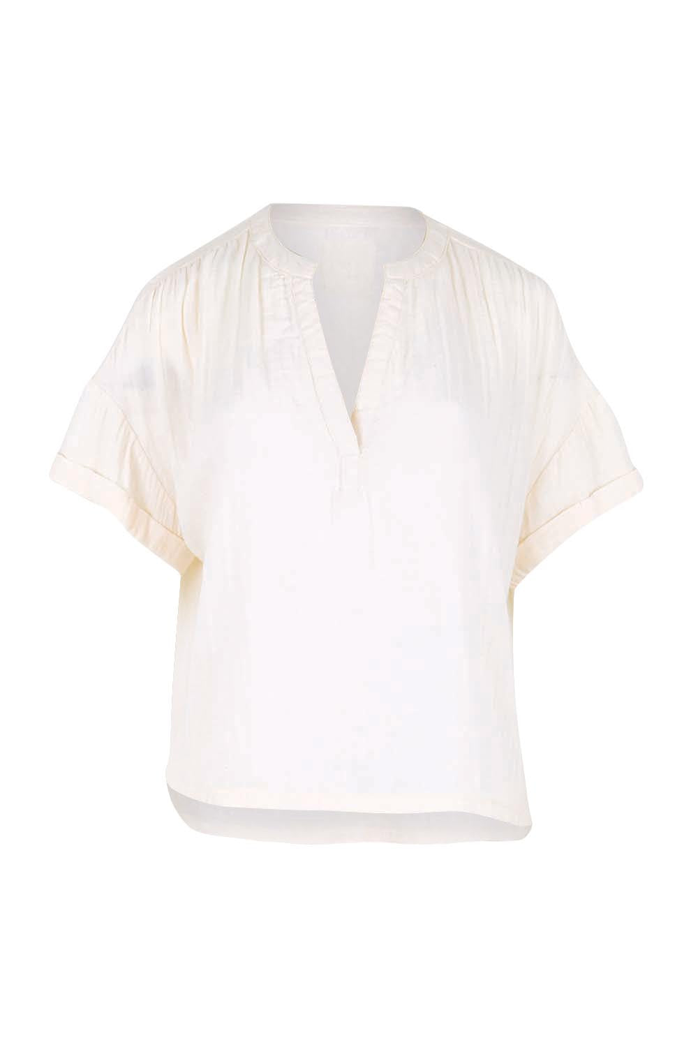 Product shot of the Every Other Day Cotton Blouse – Cream in colour Cream, from the front