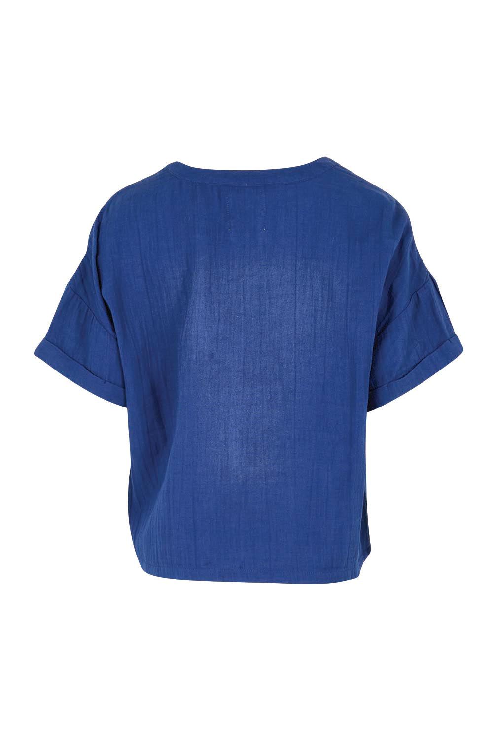 Product shot of the Every Other Day Cotton Blouse – Deepblue in colour Deepblue, from the back