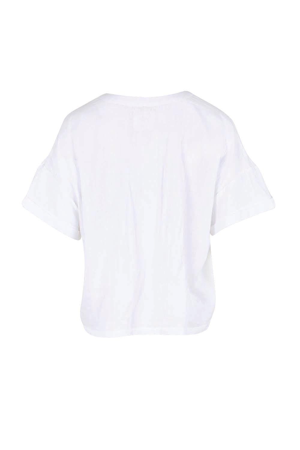 Product shot of the Every Other Day Cotton Blouse – White in colour White, from the back