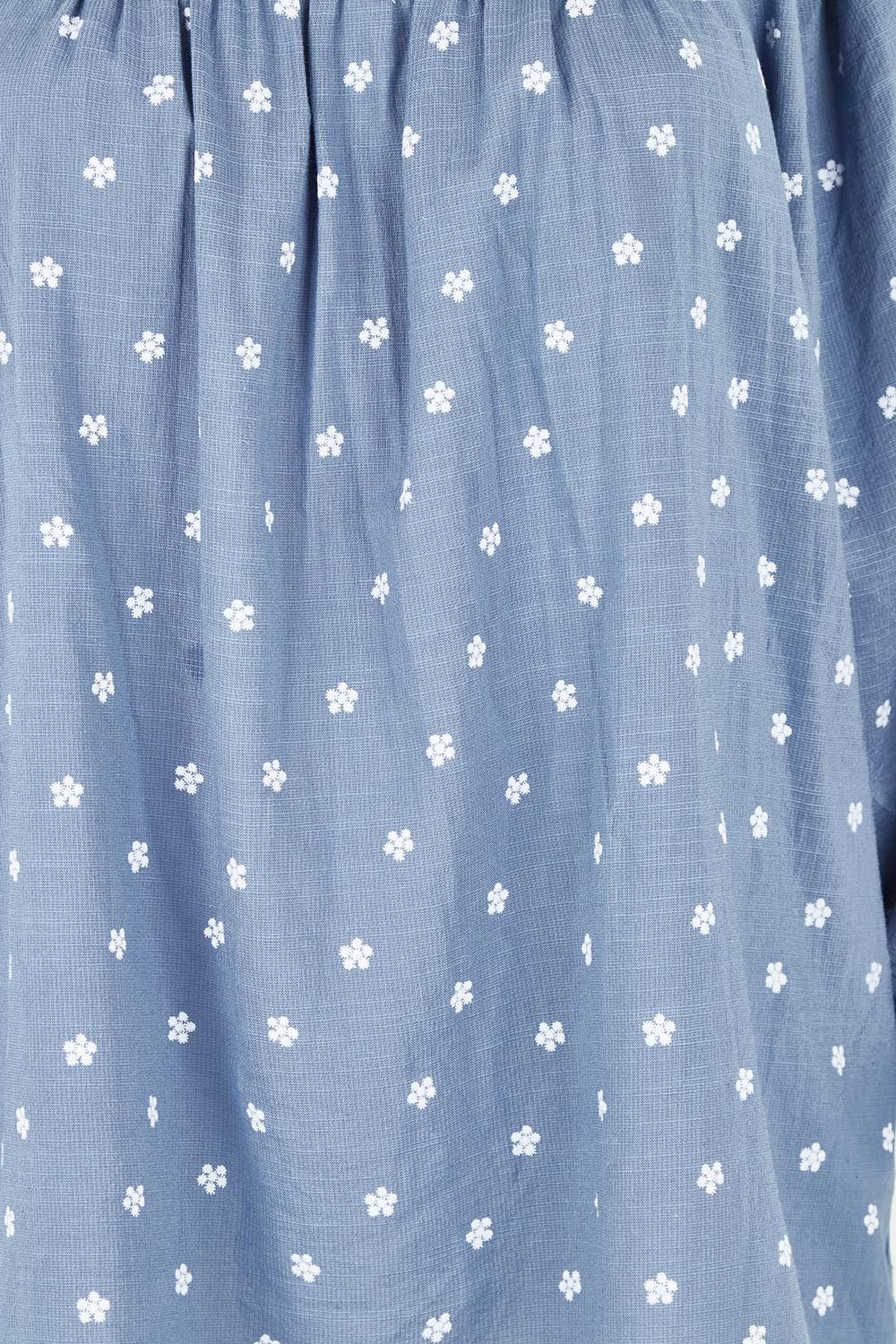 Product shot of the Picking Flowers Blouse in colour Bluehue (Blue), detail
