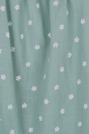 Product shot of the Picking Flowers Blouse – Sagehue in colour Sagehue, showing detail