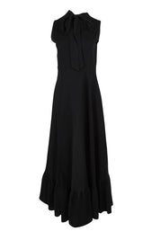 Product shot of the La Dolce Vita Back Wrap Maxi in colour Black (Black), from the front