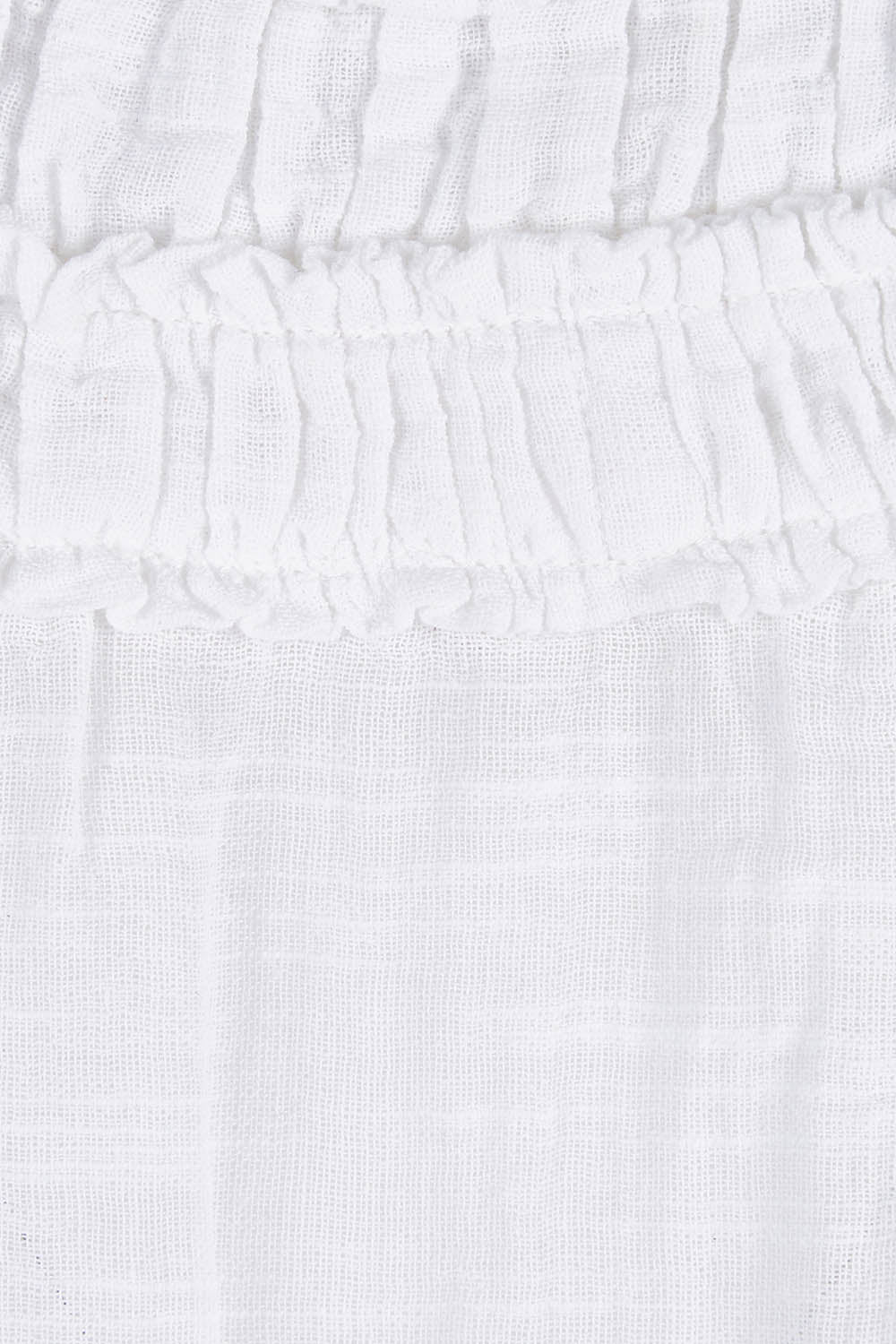 Product shot of the Summer Sun Ruffle Blouse in colour White (White), detail