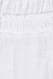 Product shot of the Summer Sun Ruffle Blouse in colour White (White), detail
