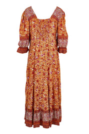 Product shot of the Paradise Found Maxi Dress in colour Rustfleur, from the back