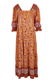 Product shot of the Paradise Found Maxi Dress in colour Rustfleur, from the front