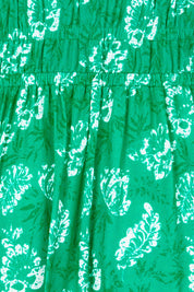 Product shot of the Forget Me Not Maxi Dress in colour Greenwhite (Green), detail