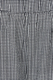Product shot of the Break Of Day Cotton Pants in colour Blackcheck (Black), detail