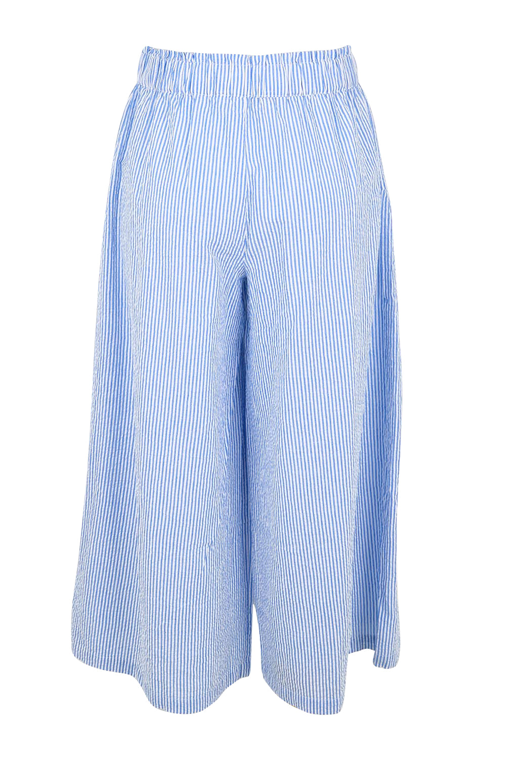 Product shot of the Break Of Day Cotton Pants - Bluestripe in colour Bluestripe, from the back