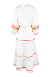 Product shot of the State Of Mind Dress in colour White (White), from the back