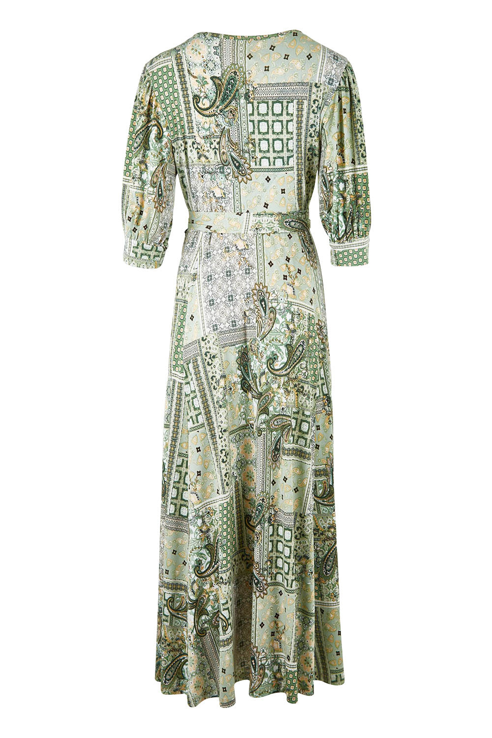 Product shot of the All I Need Is You Mid Sleeve Dress in colour Mintpatch (Green), from the back