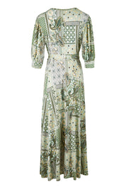 Product shot of the All I Need Is You Mid Sleeve Dress in colour Mintpatch (Green), from the back