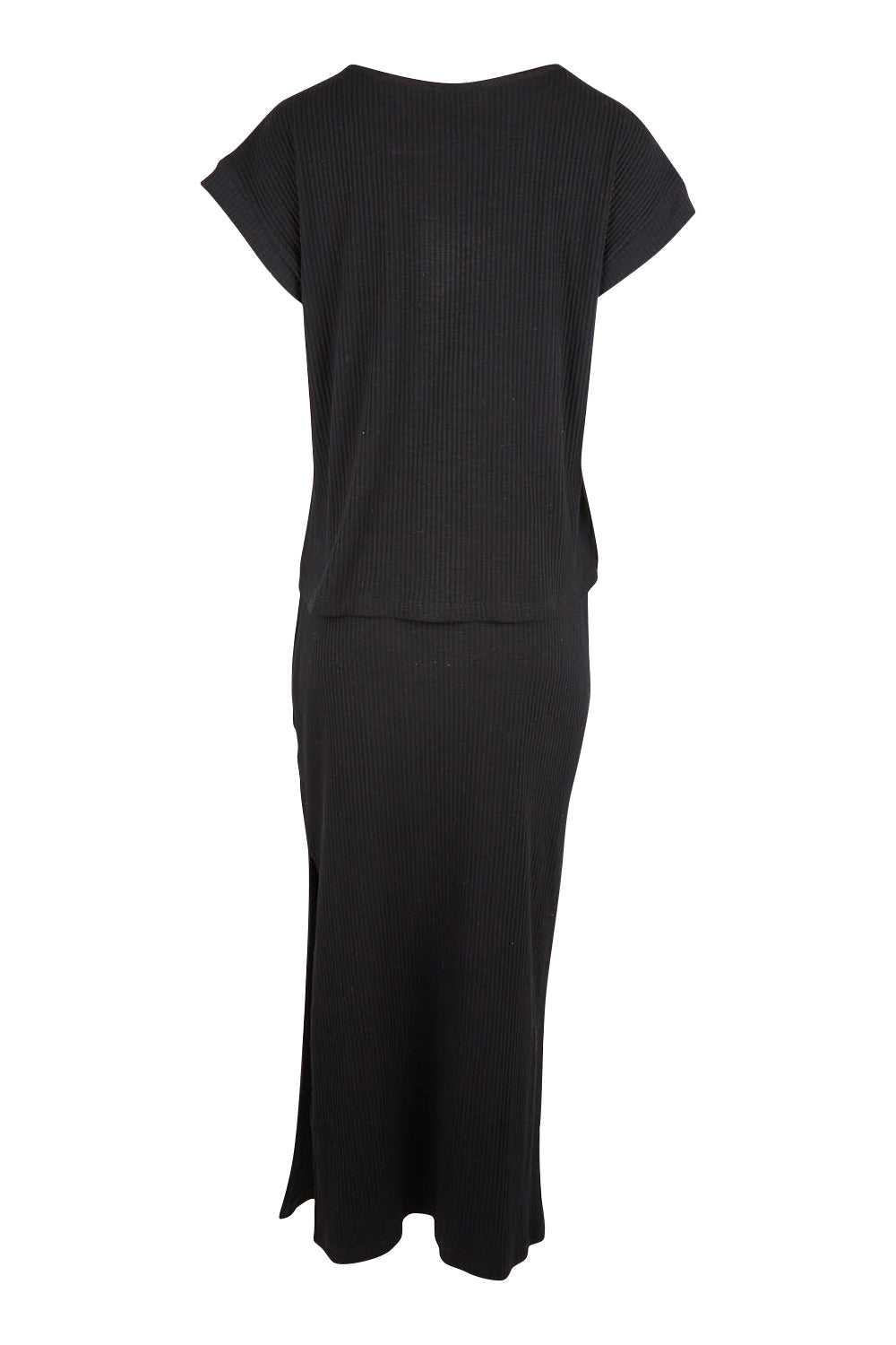 Product shot of the Coffee Run Skirt Set in colour Black (Black), from the back
