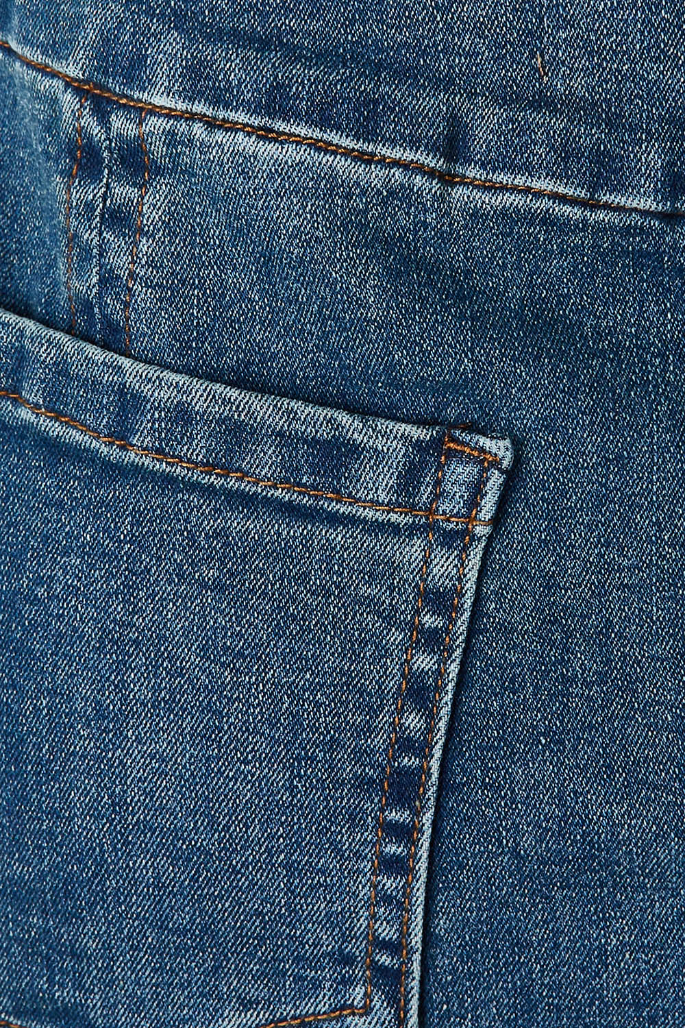 Product shot of the Easy As Pull On Panel Skirt in colour Darkdenim (Blue), detail